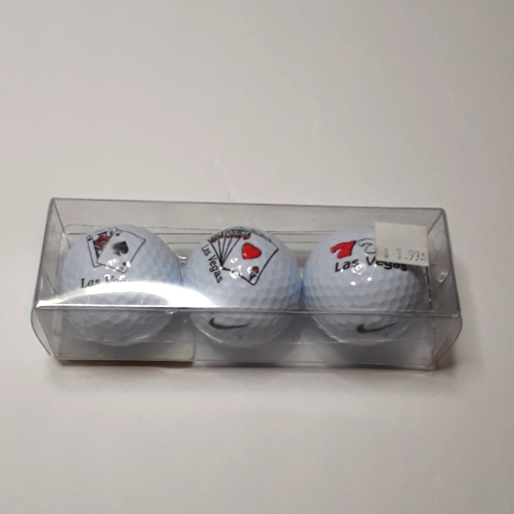 New Vintage Las Vegas Lucky 7 Cards Golf Ball set